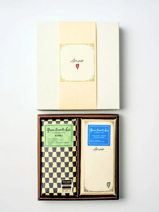 <SEASONAL LIMITED 2026> green bean to bar Chocolate Bar Valentine Bar Set <Blue>