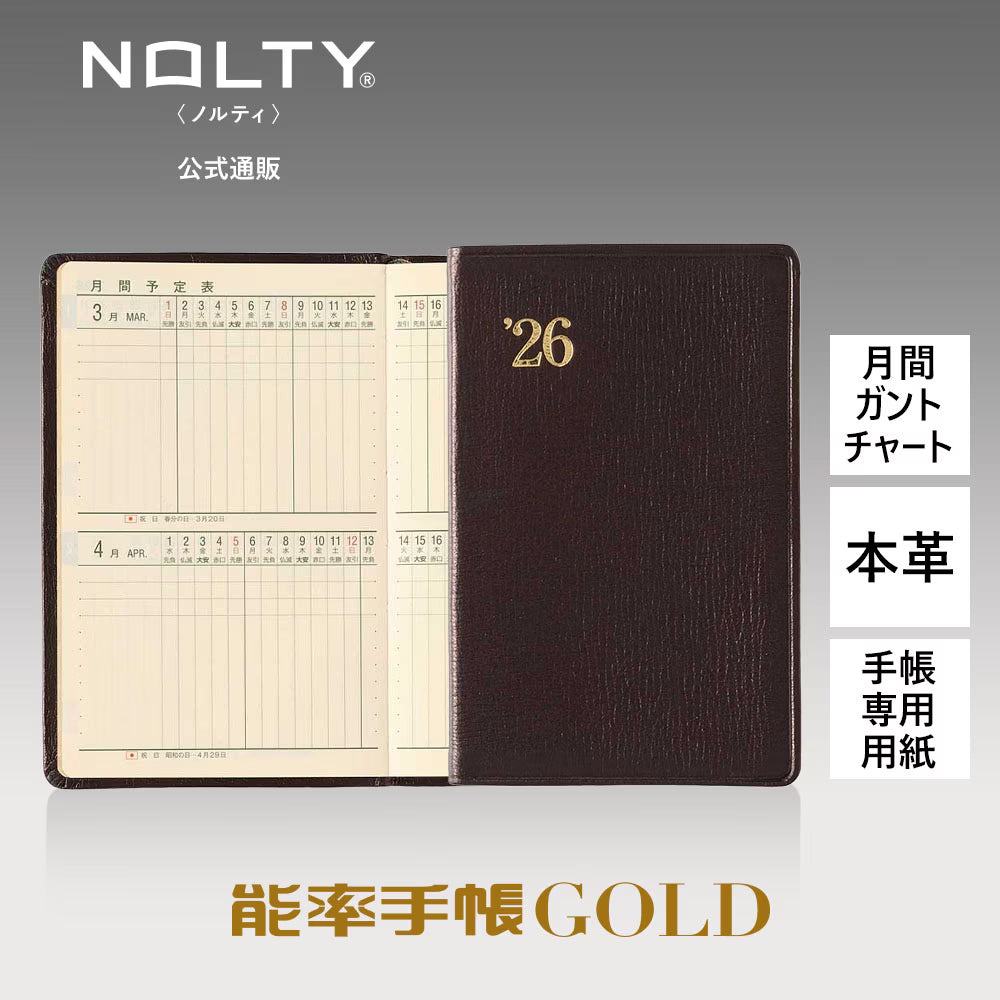NOLTY Efficiency Planner Gold Small Black 3111 - 2026 January
