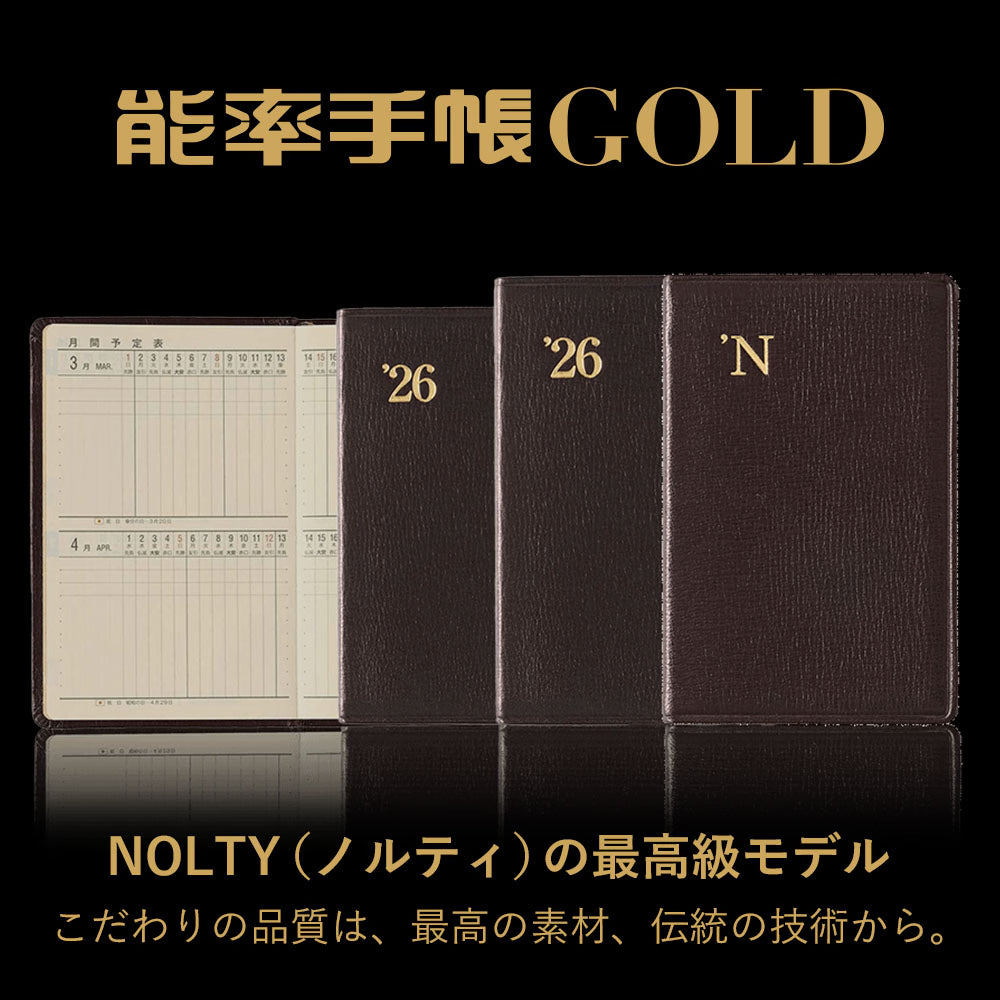 NOLTY Efficiency Planner Gold Small Black 3111 - 2026 January