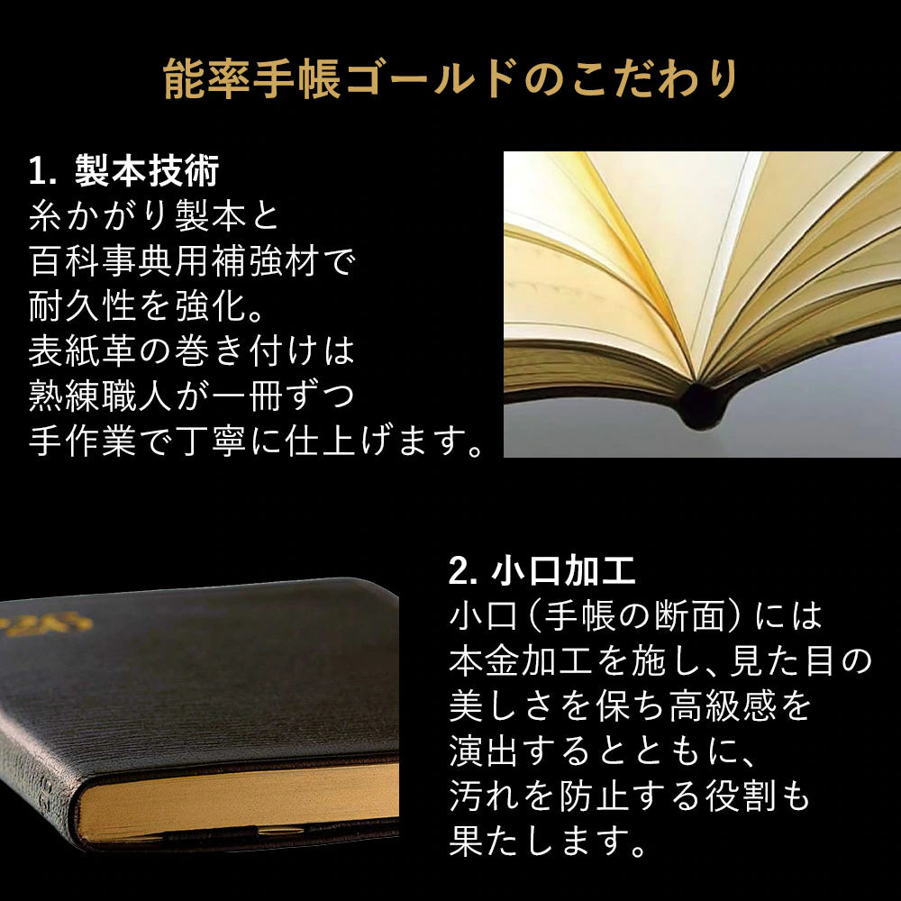 NOLTY Efficiency Planner Gold Small Black 3111 - 2026 January