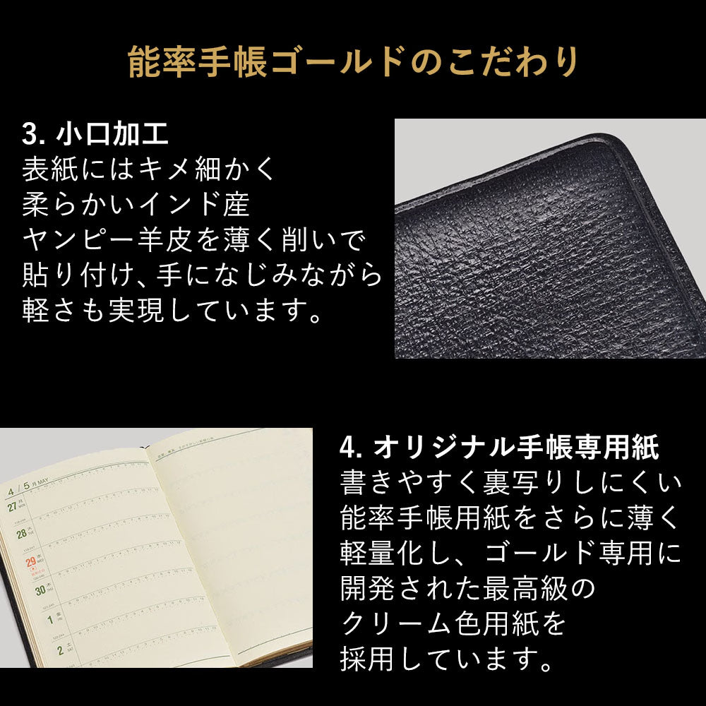 NOLTY Efficiency Weekly Planner Gold Black 3121 - 2026 January
