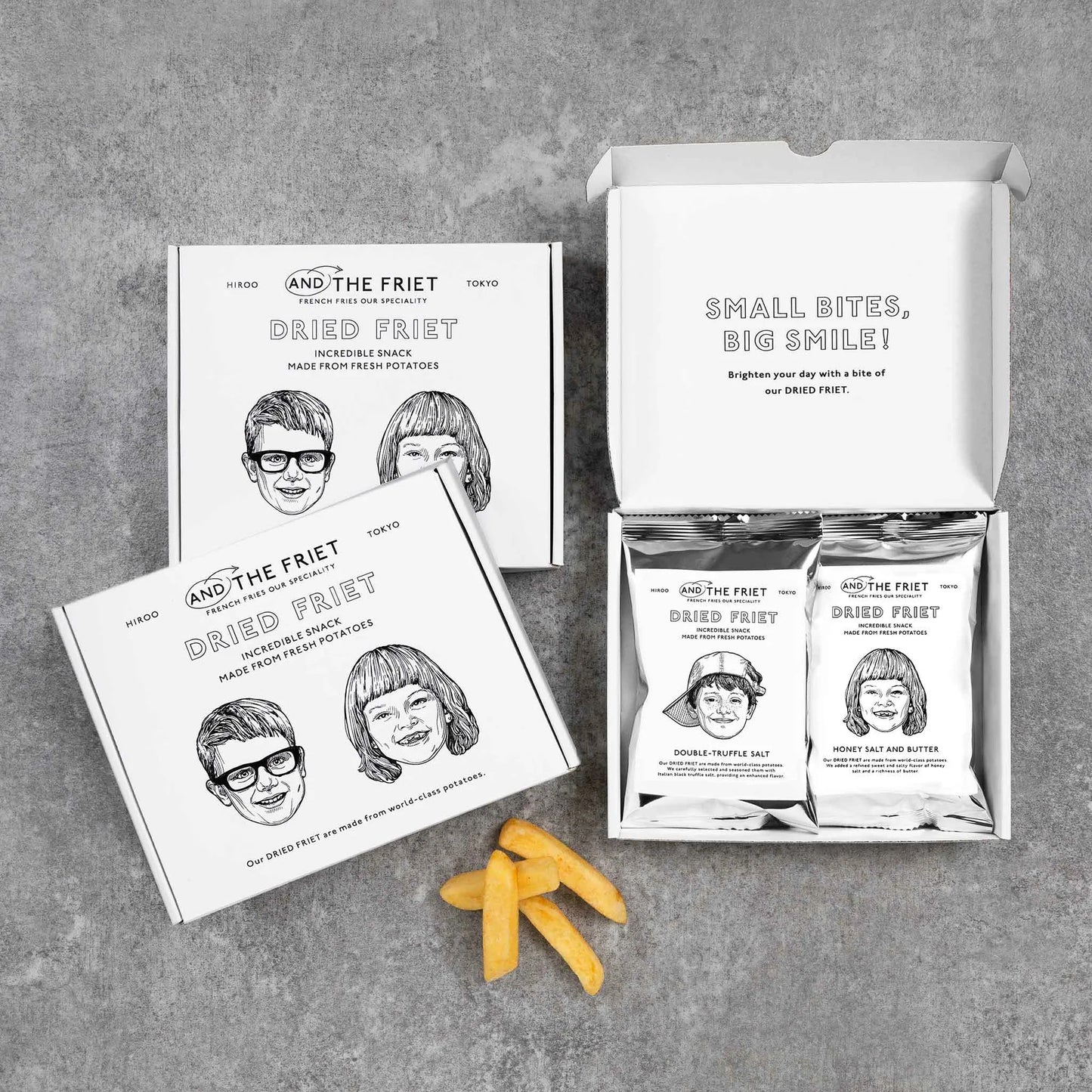 AND THE FRIET Set of 3 Boxes: MINI 2-PACK GIFT BOX
