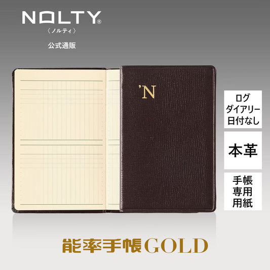 NOLTY Efficiency Planner Undated Log Diary Gold Black 3122