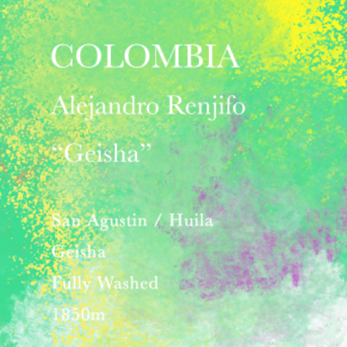 WEEKENDERS COFFEE Colombia Alejandro Renjifo Geisha Coffee Beans